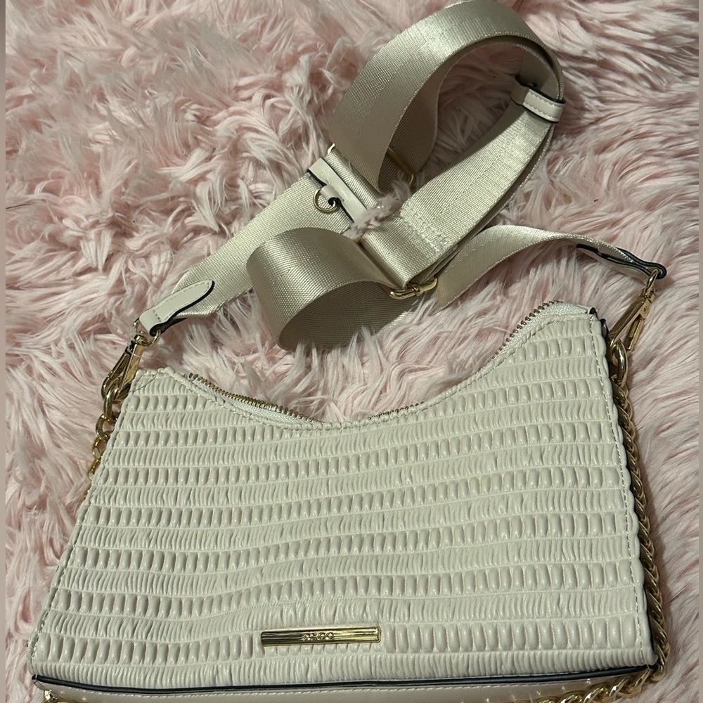 Aldo Chic Cream Textured Crossbody Bag